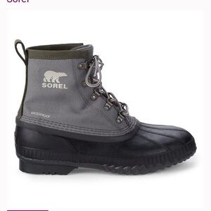 Sorel Cheyanne II Short Waterproof Boot -Quarry Black and Gray Canvas Boots Sz 9